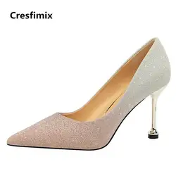 Cresfimix tacones altos/Женские Модные Классические Вечерние туфли на высоком каблуке для ночного клуба; женская Повседневная Уличная обувь;