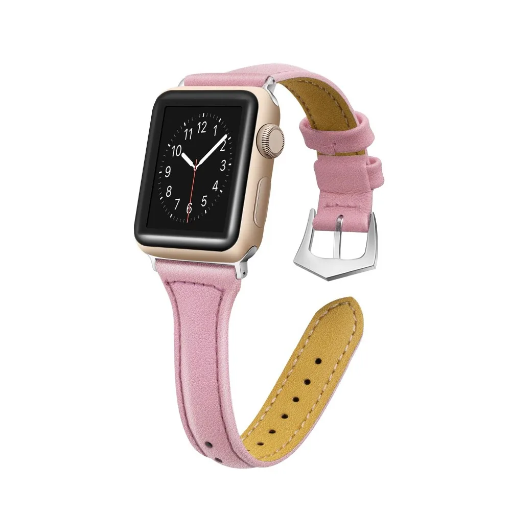 Кожаный ремешок для Apple Watch ремешок 40 мм 44 мм iWatch ремешок 38 мм 42 мм тонкий ремень ремешок для часов Браслет Apple watch 5 4 3 2 1 38 40 42