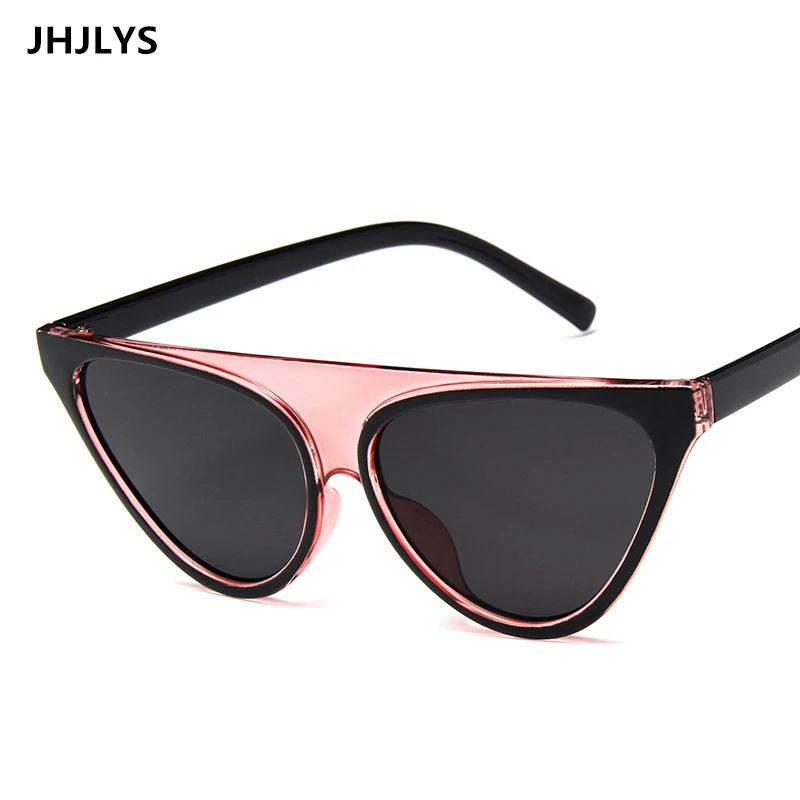 Triangle flat top frame cat eye sunglasses ladies brand 2019 new transparent ocean piece sun glasses women models sexy glasses