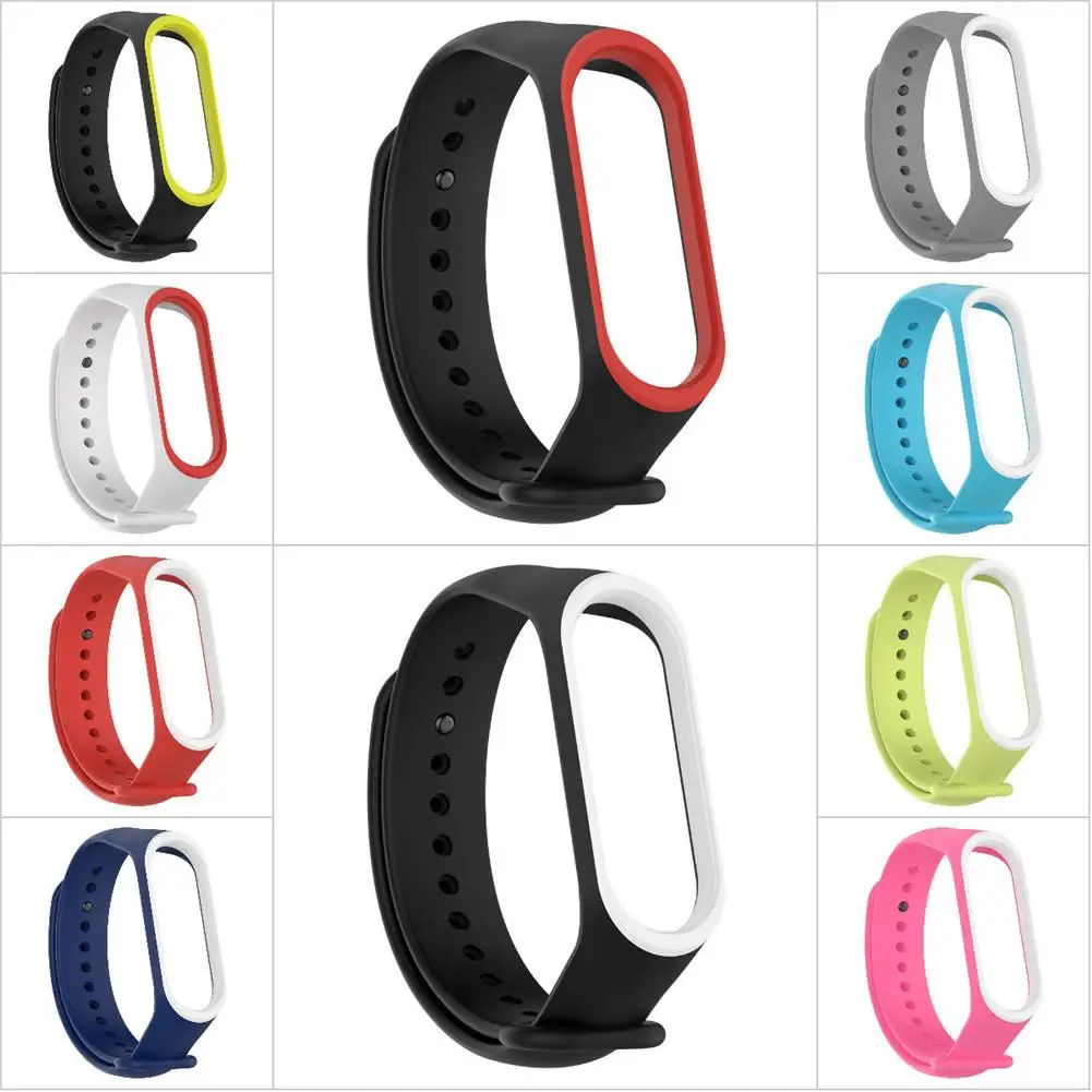 

Dual Color Silicone Replacement Wristband Watch Band Strap For MiBand 4 Mi Band 4 MiBand 3 Xiaomi 4/3 Smart Bracelet