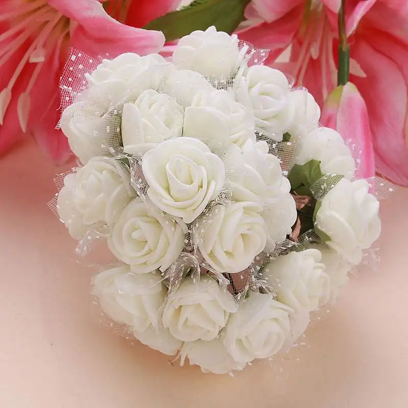 144 шт Искусственные цветы из пенопласта для дома, свадьбы, автомобиля, украшение, искусственный цветок Роза для рукоделия, букет, много цветов, хорошее качество