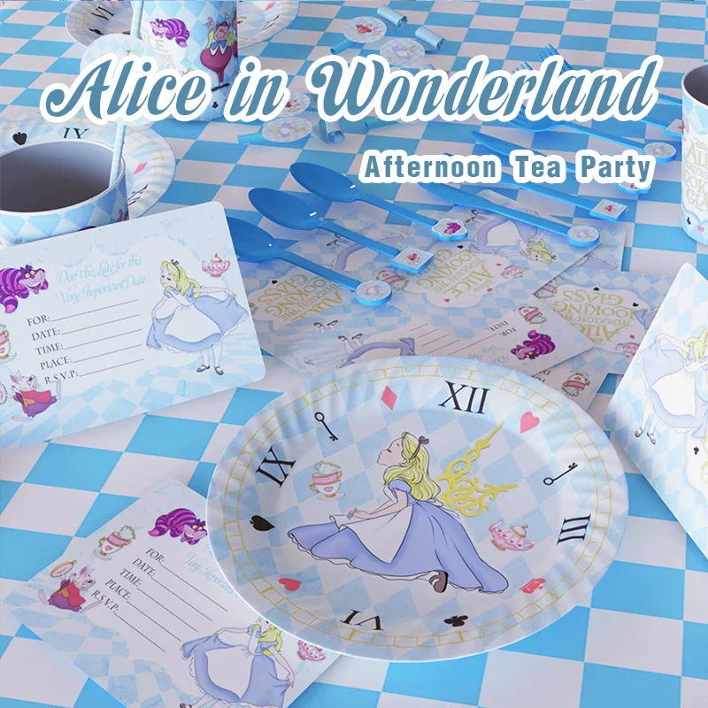 Us 1 61 5 Off Alice In Wonderland Theme Birthday Party Set Decorations Paper Cup Kids Girl Children Day Alice Party Supplies Afternoon Tea In