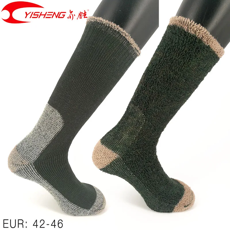 Findcool, мериносовая шерсть, мужские зимние толстые теплые рабочие носки, высокое качество, теплые мужские носки с полной подушкой - Цвет: Army Green