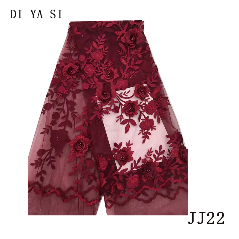 

New arrival african 3D lace fabric High quality french mesh materials fashion lace appliqued for wedding dresses