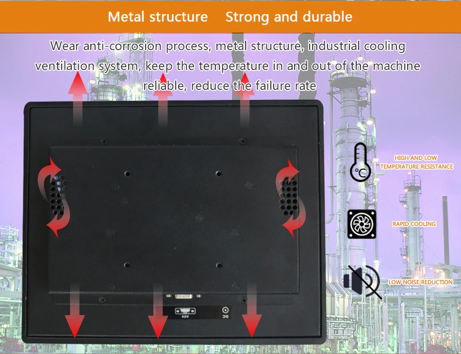 10.4/10 "resistivetouch Экран VGA/HDMI/USB интерфейс промышленной мониторинга машины металла В виде ракушки Встроенный ЖК-monitor1024*768