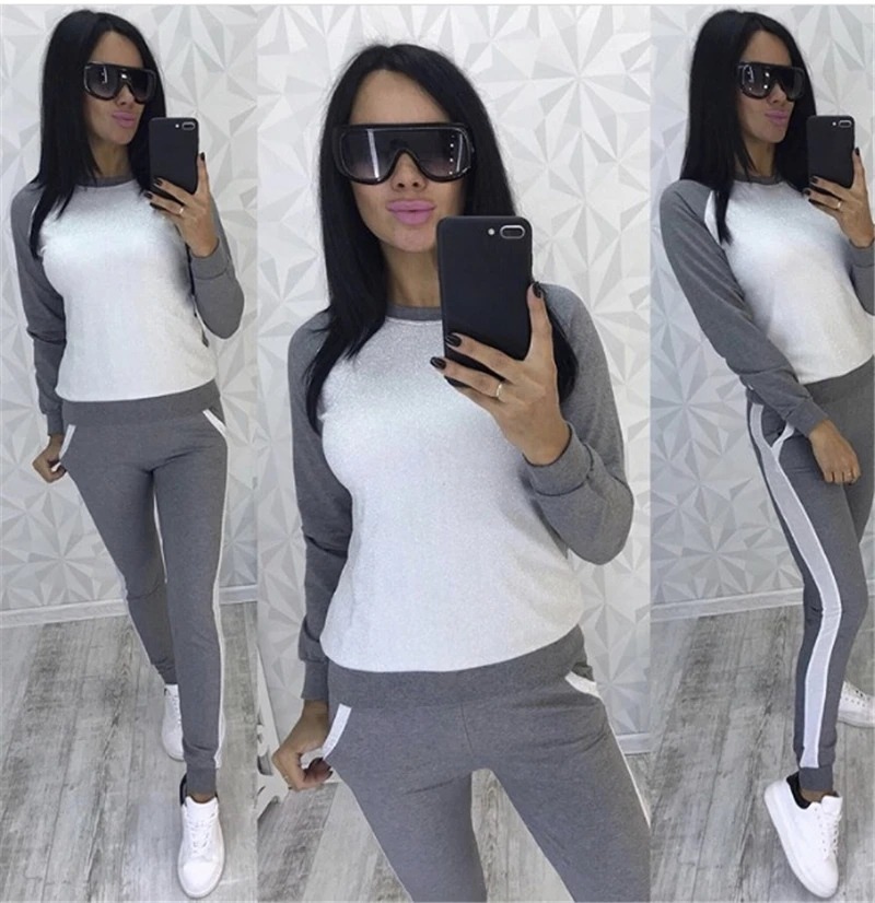 Tracksuit Women Joggers Pants Track Suits Autumn 2018Two Piece Set Long Sleeve Pullover Pants Set SportwearTracksuits Outfit
