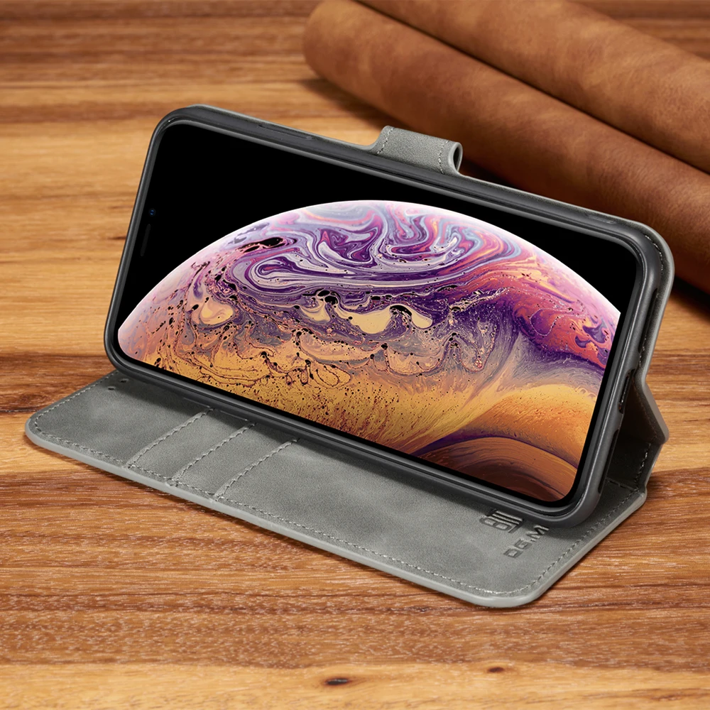 Магнитный флип чехол для iPhone 11 XS Max XR 8 7 6S Plus кожаный кошелек подставка карт Samsung Note