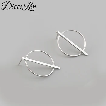 

DIEERLAN Real 925 Sterling Silver Large Circle Earrings For Women Ladies Statement Jewelry Korean Earrings Pendientes Brincos