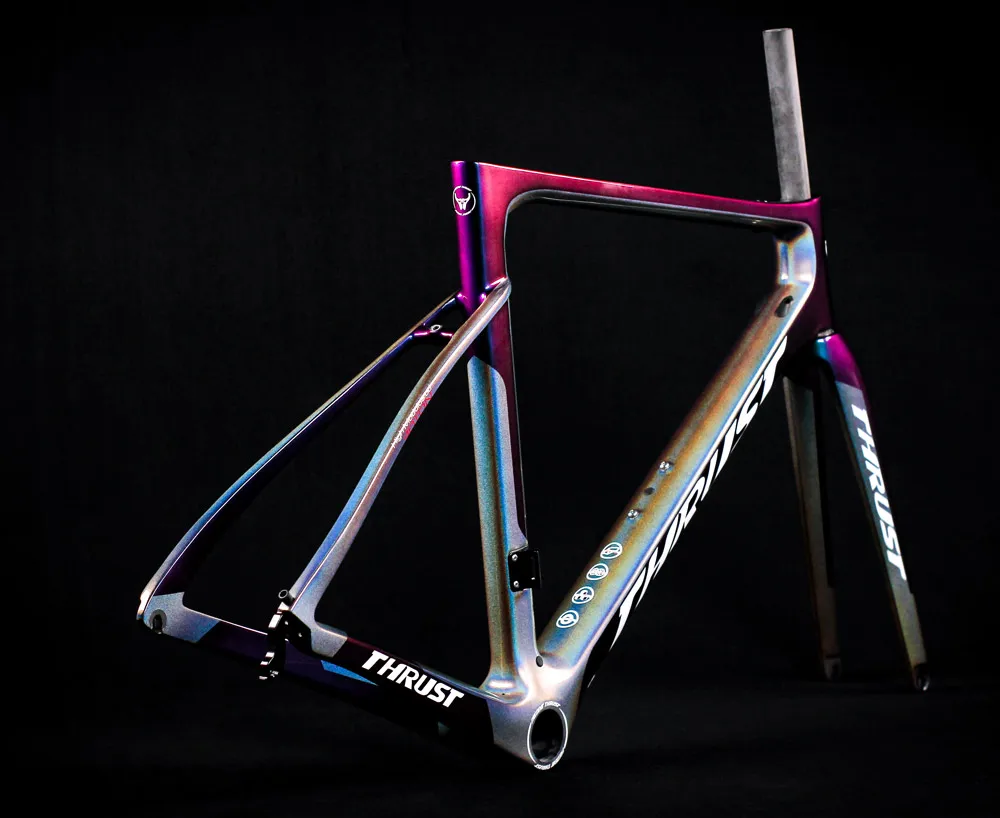 Sale thrust carbon bike Chameleon color road frame Di2 Mechanical racing bike carbon road frame 2019 road bike cheap carbon frame 17