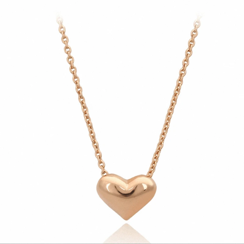 

TRACYSWING Simple Elegant Love Heart Cute Chain Necklaces & Pendants Rose Gold Color Metal Fashion Jewelry For Women TWN099