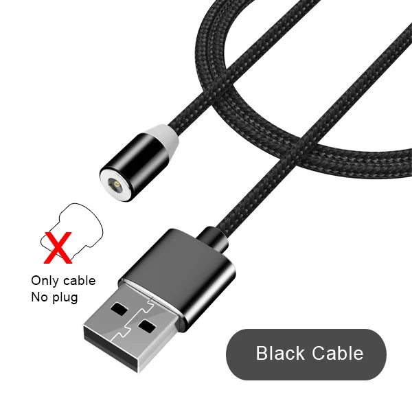 NOHON магнитные кабели для зарядки Micro usb type-C 8 Pin для iPhone 7 8 X samsung Android Универсальный зарядный кабель для телефона 1 м - Цвет: black cable