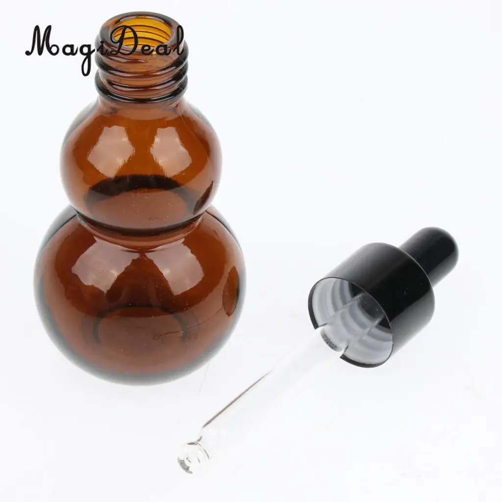 12pcs Refillable Portable Amber Empty Glass Essential Oil Makeup Eye Dropper Bottles Container 20ml 30ml
