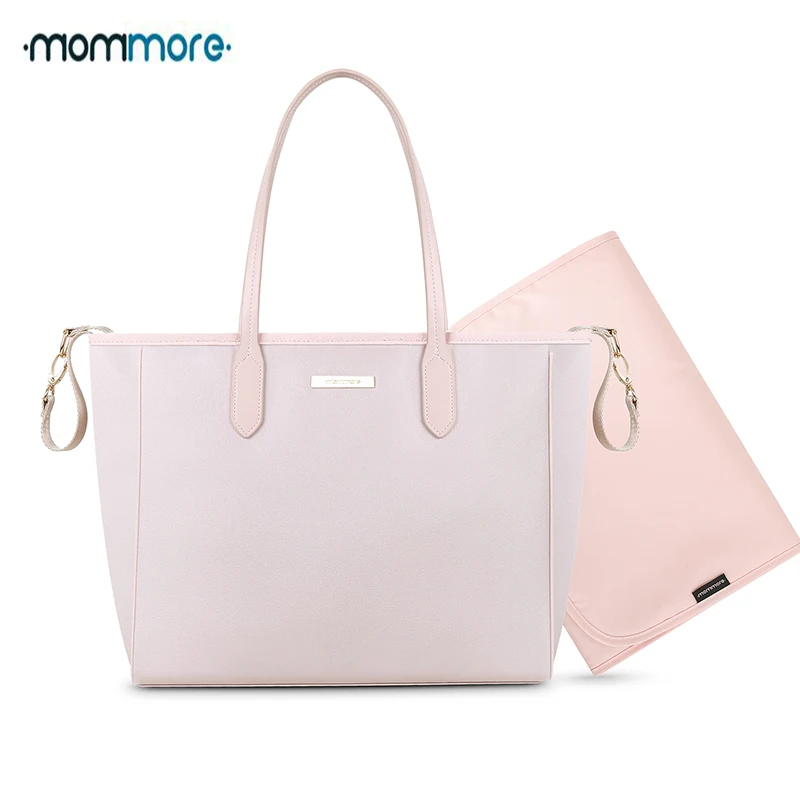 Mommore النايلون أكياس حفاظات كبيرة اليد حقيبة كتف مع حشية متغيرة للطفل الرعاية الأم الحفاض عربة حقائب رضع