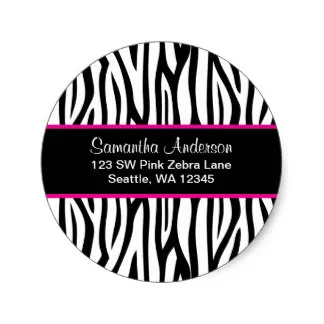 

3.8cm Black and Pink Blue Zebra Custom Address Label