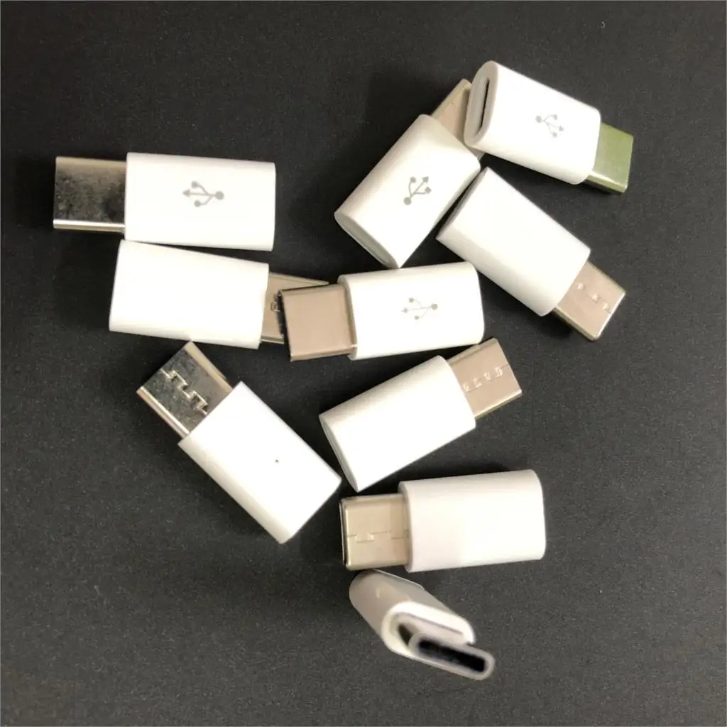 10 шт. Тип C Мужской микро USB Женский зарядное устройство адаптер конвертер для SAMSUNG GALAXY S10 S9 A8 A40 A50 A70 Wileyfox Swift 2 Plus - Цвет: White