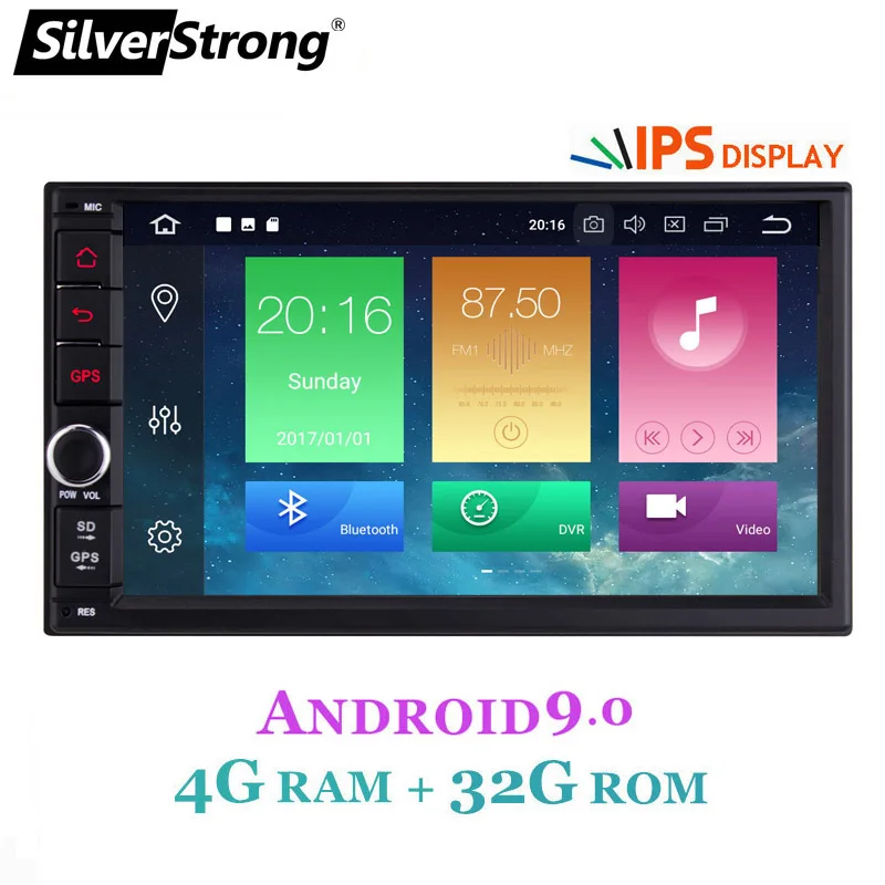 SilverStrong " IPS lcd двойной Din Android9.0 Универсальный 2Din DVD Android автомобильный gps Радио Универсальный 7 дюймов авто стерео 2din 706