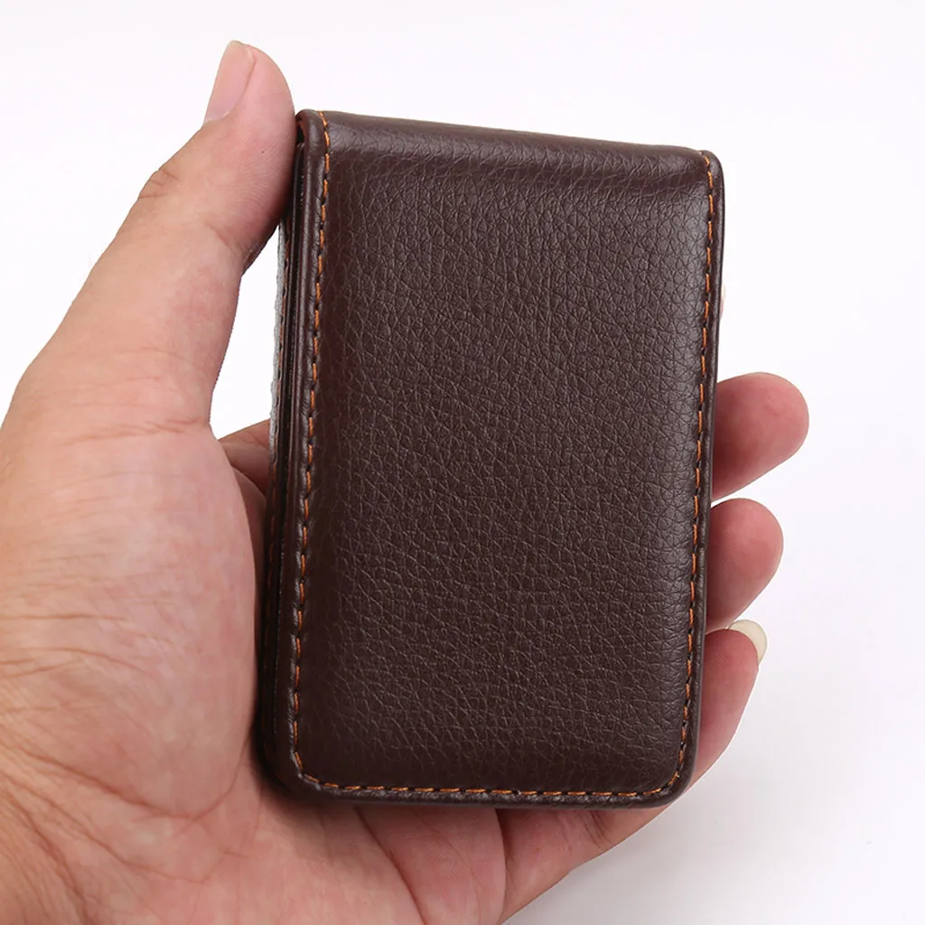Сумки Держатель для карт для мужчин Вертикальный кожаный кошелек для монет простой большой емкости хранения Бизнес Сумочка Личи узор Hasp клатч