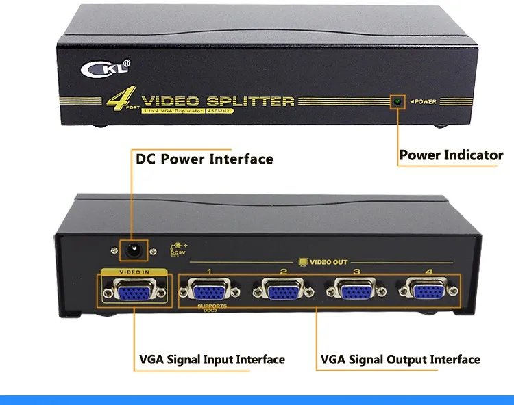 Ckl-104a 4 Порты и разъёмы vga splitter 450 мГц 1x4 1*4 1 в 4 из