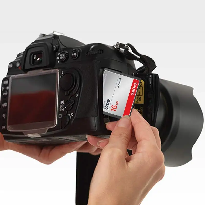 Ультракомпактная флэш Карта SanDisk объемом 16 ГБ CF карта памяти до 50 Мб/с 4K HD для