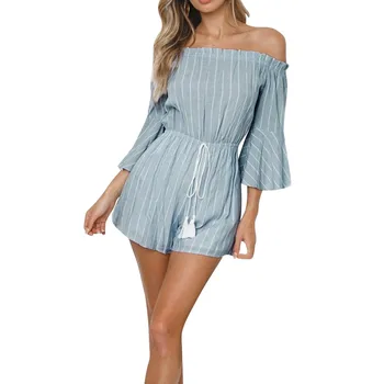 

2019 Spring Ladies Slash Cut Strings Pressure Casual Bandages Longarm Overall Trim Nice Party Overall