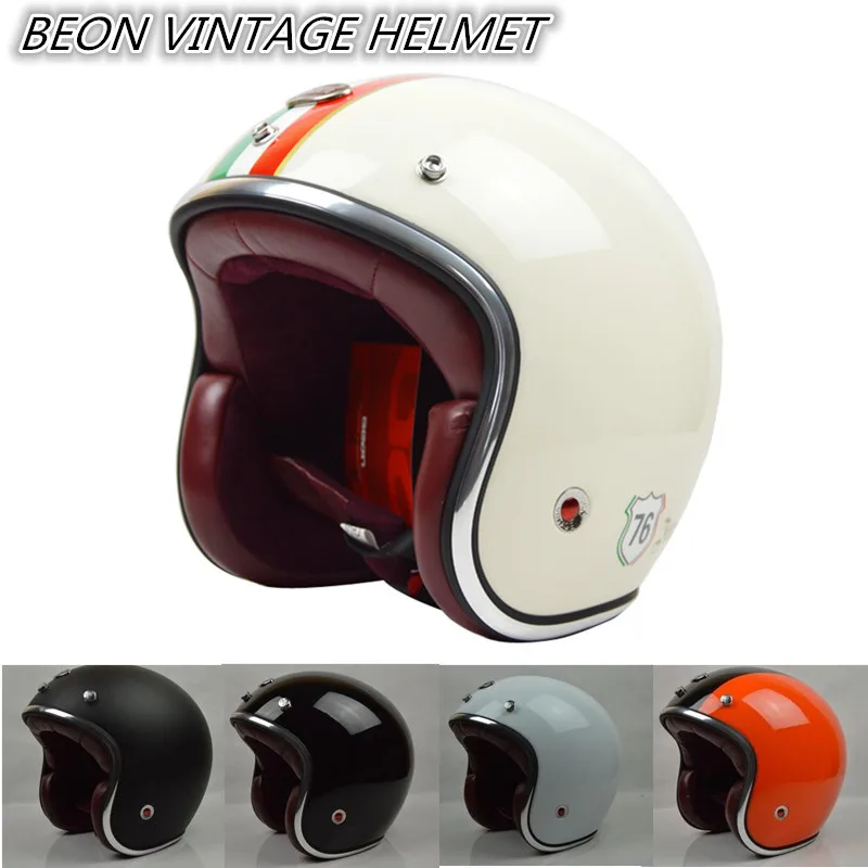 BEON moto CASCO CAPACETE с открытым лицом beon винтажный мотоциклетный rcycle шлем кожаный внутренний коврик реактивный Ретро скутер шлем сертификации ECE