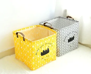 

Home fabric storage bucket waterproof folding toy clothes sundries storage basket