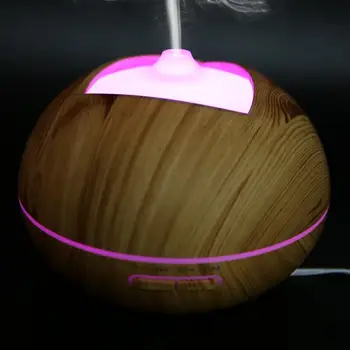 

400ml Air Humidifier Wood Grain Aroma Diffuse Desk Humidificador decoration Essential Oil Mist Maker LED Light for Home Hot