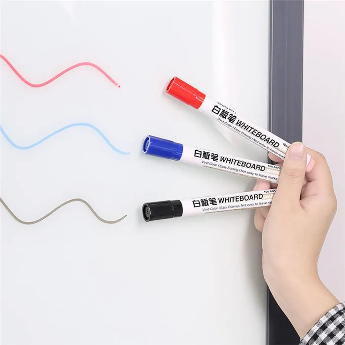 Deli 2.0 mm Black Blue Red Low-Odor Fast Dry Markers Easy Erase Whiteboard Marker Pen Children Drawing Office School Stationary (4)