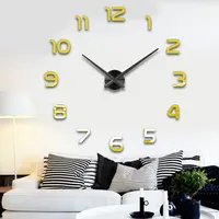 Large Wall Clock Quartz 3D DIY Big Watch Decorative 3