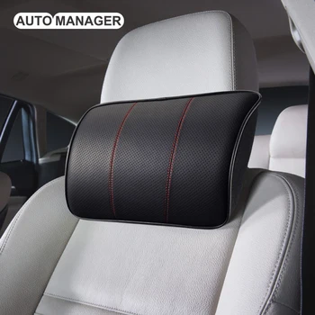 

Car Neck Pillow 3D Memory Foam Sport Style Pu Leather Pillows for Auto Seat Headrest Support Under The Neck