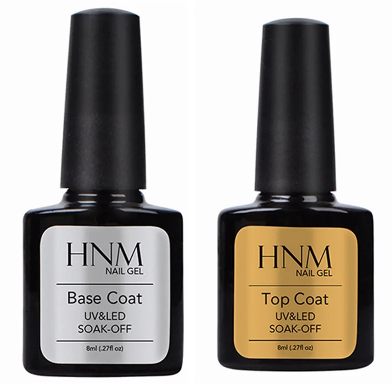 

HNM 8ml Nail Primer Base Top Coat Gel Polish Set Soak off UV Gel Nail Polish Top Base to Nail Gel Vernis Semi Permanent