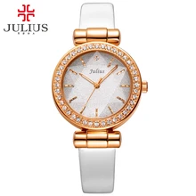 JULIUS Rose Gold Wrist Watch Women 2017 Top Brand Luxury Famous Clock Design Quartz Watch Golden Wristwatch Montre Femme JA-778