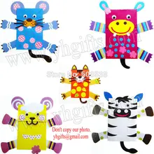 10 шт./партия. DIY Бумага животного марионетки комплекта, животные корабли. ранние развивающие игрушки, творческие игрушки, Семья весело, 5 дизайн