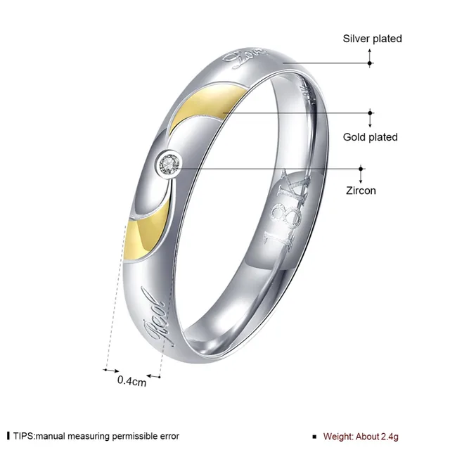 High Quality Wedding Ring Las Jewelry Female Gold Round Zircon High Quality Wedding Ring Las Jewelry Female Gold Round Zircon Foreign Trade R226