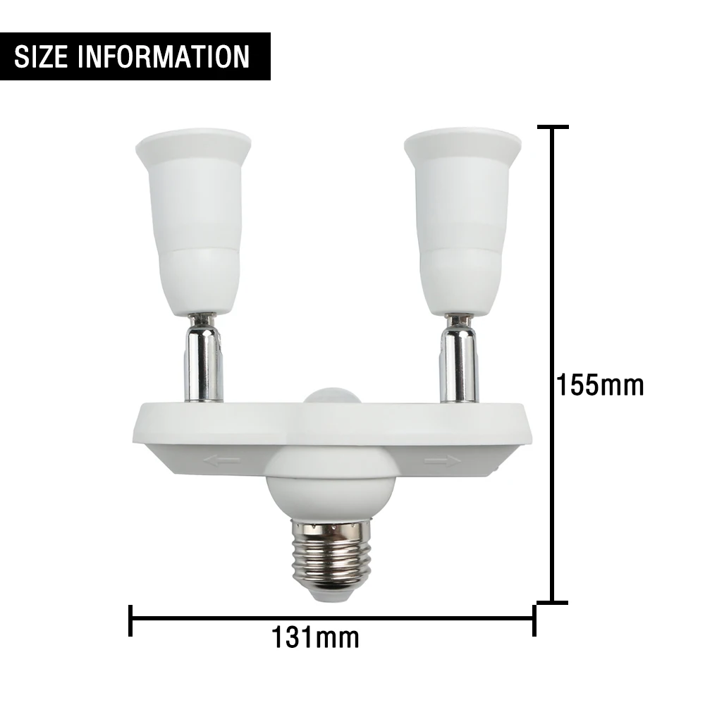 Регулируемый 2 в 1 инфракрасный датчик движения E27 Базовая розетка адаптер конвертер сплиттер светильник светодиодный держатель лампы переменного тока 100-240 В