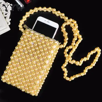 

Pearls Bag Mini Phone Bag purse crossbody messenger Women Party Fashion Handbag 2018 Luxury Drop Shipping tote bags design