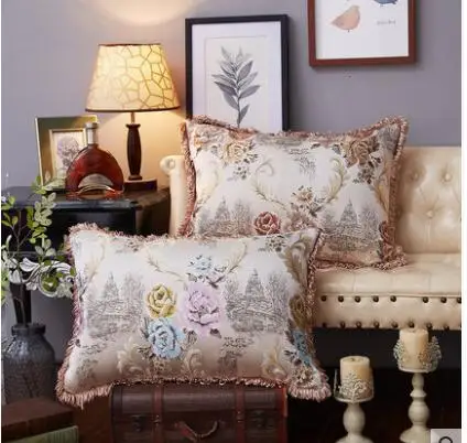 

Chinese pillowcase Chinese style large pillowcase Bedside home square fabric sofa hug pillowcase