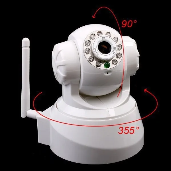 

White Night Vision 720P 1.0 MegaPixel/MP IR Webcam Web CCTV Camera WiFi Wireless IP Camera Pan Tilt , P2P,