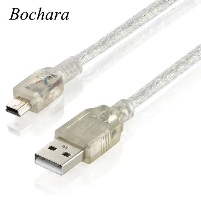 Best Offers Bochara 20cm Mini 5pin USB Cable USB 2.0 Type A Male to Mini 5P Data Cable Dual Shielding(Foil+Braided) Transparent White Best Offers Bochara 20cm Mini 5pin USB Cable USB 2.0 Type A Male to Mini 5P Data Cable Dual Shielding(Foil+Braided) Transparent White