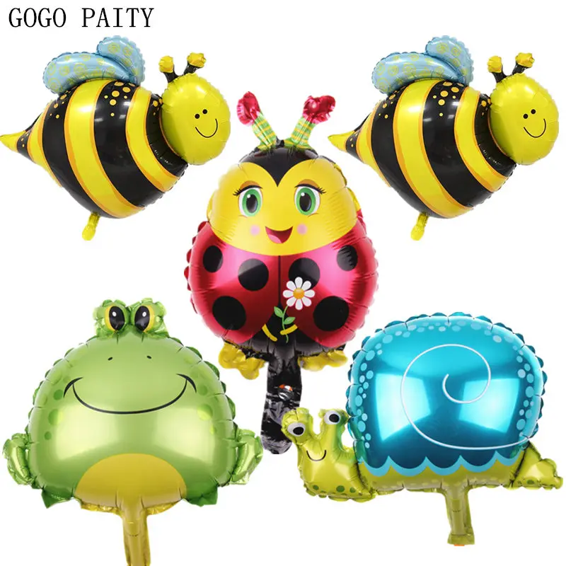 

GOGO PAITY New 5pcs/lot Mini Snail Bee Aluminum Balloons Children's Holiday Party Decoration Decorative Balloons