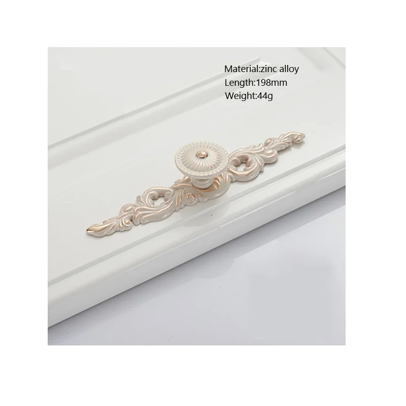 Single hole retro carved handle European bookcase wardrobe door handle