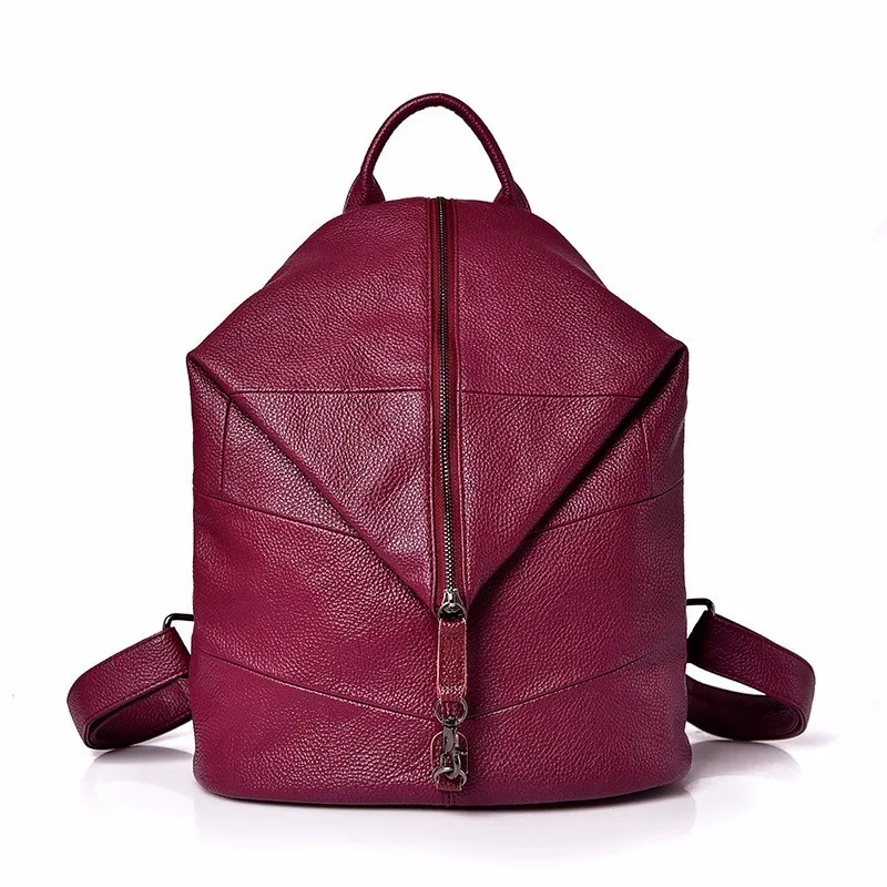 Женские рюкзаки в консервативном стиле, винтажный рюкзак, большая вместительность, однотонный Повседневный Рюкзак, женский рюкзак, рюкзаки для девочек, mochilas - Цвет: winered