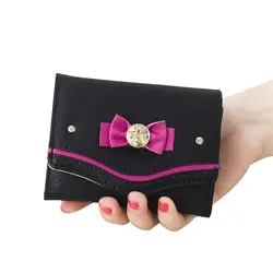 2019 Новый мини Симпатичные кошельки монета деньги кошелек Для женщин короткие галстук-бабочка для девочек Карамельный цвет из