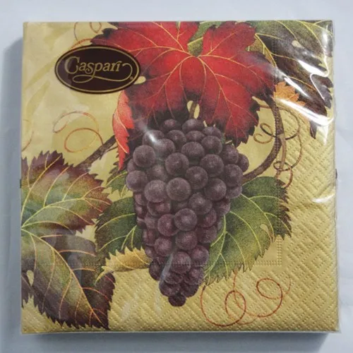 Caspari Lunch paper napkins elegant Grape wreath paper napkins 33x33cm