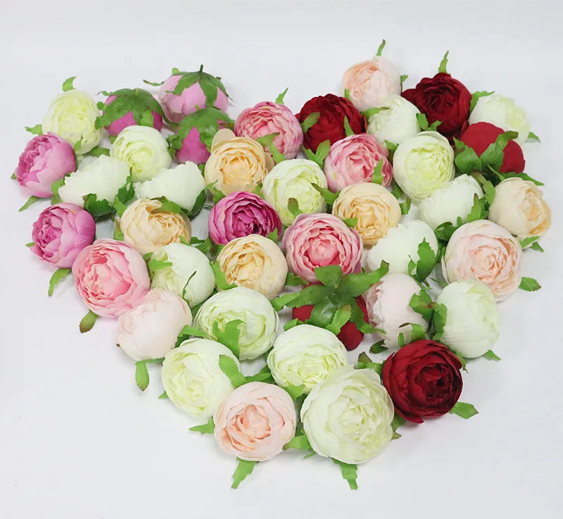 Flone 7cm High Quality Artificial Peony Flower Heads DIY Silk Flower Head Fake Flowers Wedding Home Party Decor Art Flores (2)