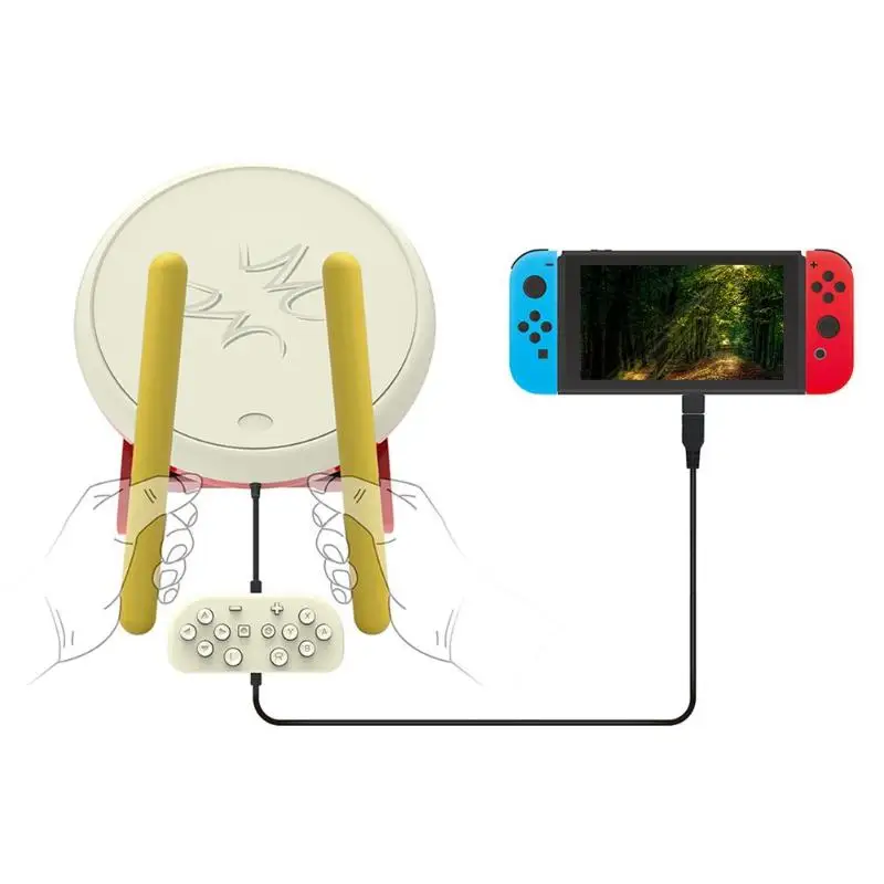 

VODOOL Motion Sensing Game for Taiko Drum Game Drumstick Kinect Handle Set Hand Grip Holder for Nintend Switch Joy-Con