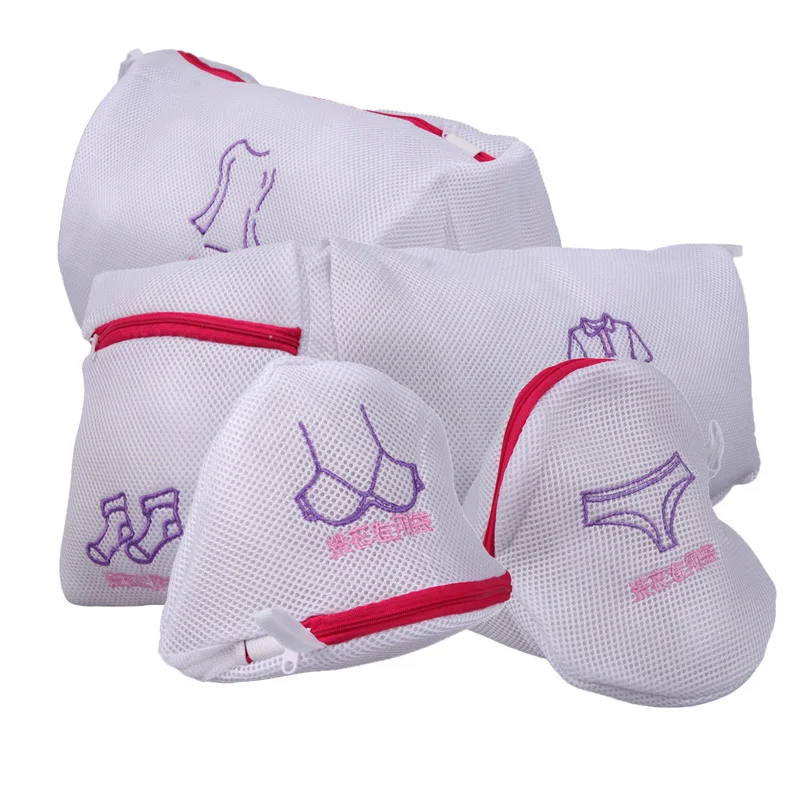 

New 5pcs/set Thickened Double Layer Zippered Mesh Laundry Bag Clothes Protector Laundry Bags for Washing Machines