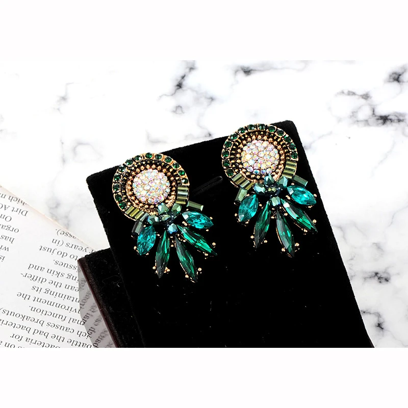 Женские простые серьги с кристаллами ZHINI модные гвоздики оптовая продажа|crystal stud