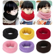 Дизайн мягкие Карамельный цвет шеи нагрудник шарфы дети вязаный воротник зима теплый шарф для детей девочки шейный платок