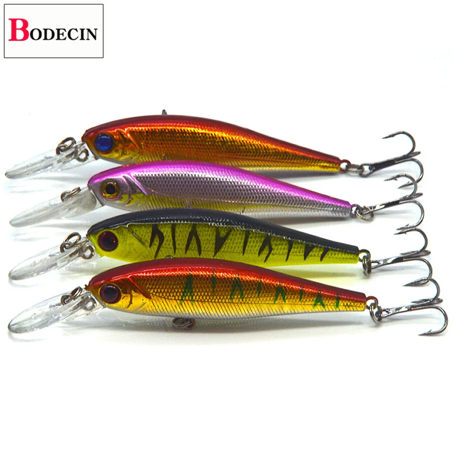 4PCS 3D Eyes Artificial Lures For Fishing Tackle Wobbler Trolling With Hooks Minnow Swimbait Cheap Sea Lures China Laser Bait (5)